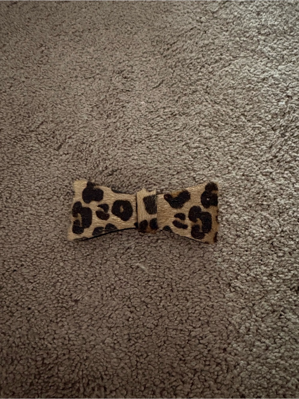 Leopard Print Hair Bow Clip - Black and Tan